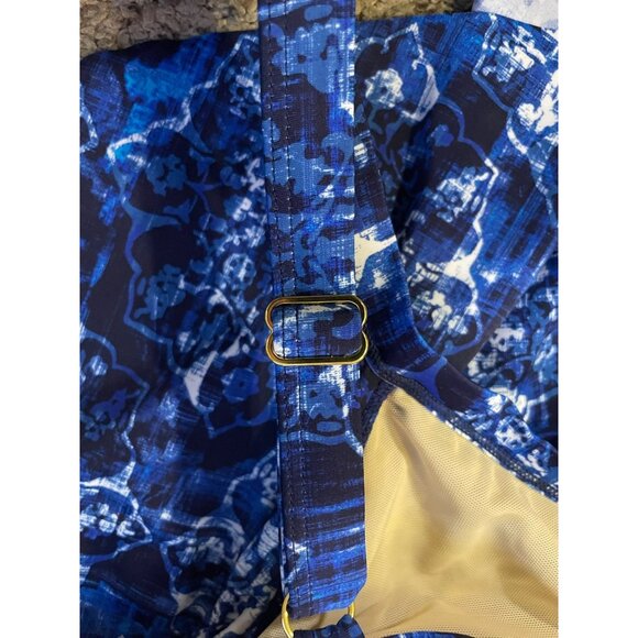 Swim 365 Tankini Top Womens 26 Used Blue White - Picture 5 of 13